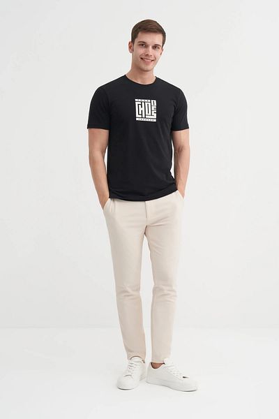 Cazador Ανδρικό μπλουζάκι Crew Neck Black 4165