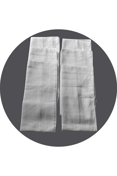 ASPA White Cotton Handkerchief 6 Pieces 36X36 cm 100% Cotton Gift School Handkerchiefs