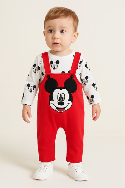 Bubito Red Mickey Patterned Baby Slopet Set