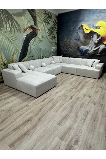 Erduran Mobilya Monza 6 Modül Uzanmalı Modüler Köşe Koltuk Takımı