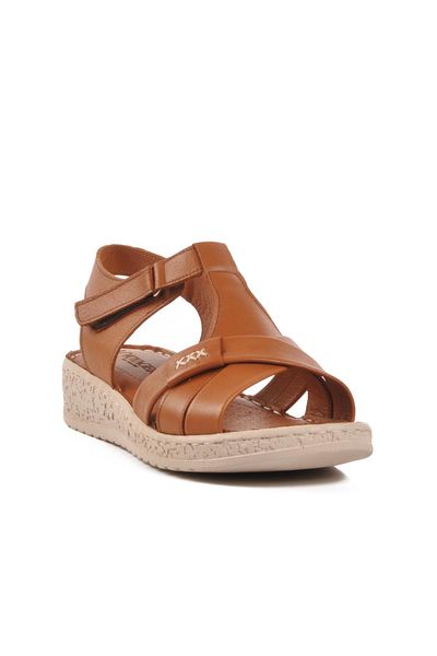 Voyager 9216 Z Tan Genuine Leather Women's Sandals