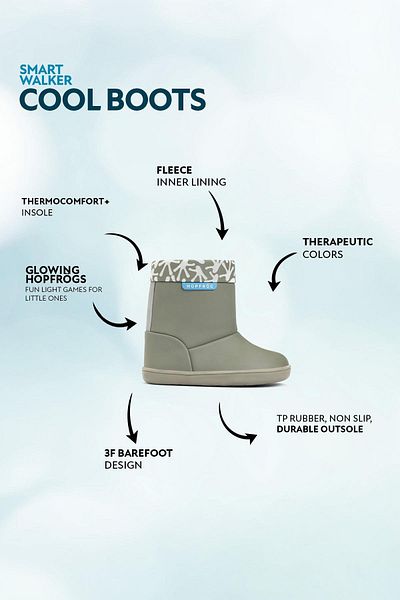HOPFRÖG Smart Walker Cool Boots Super Matte Khaki Barefoot Παιδικές Μπότες