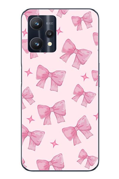 TechTree Realme 9 Pro Uyumlu Pembe Fiyonklar Şeffaf Silikon Kılıf