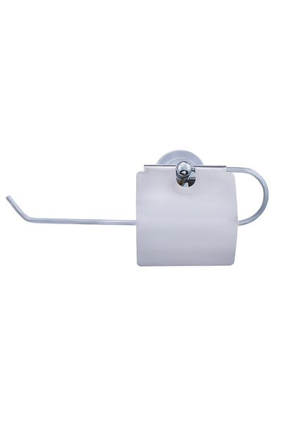 flores Metal holder, with hook, for toilet paper, adhesive fastening, shiny chrome, 290 mm