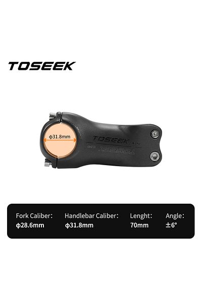 TOSEEK Matt-Angle 6-70mm TOSEEK K04 Carbon Stem 6/17Degree Mountain Bike Stem 31.8mm Handlebar Stems 70/80/