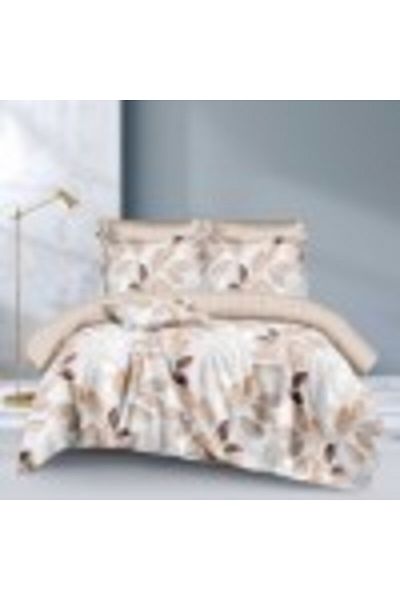 Pucioasa Double bed linen, beige leaf pattern