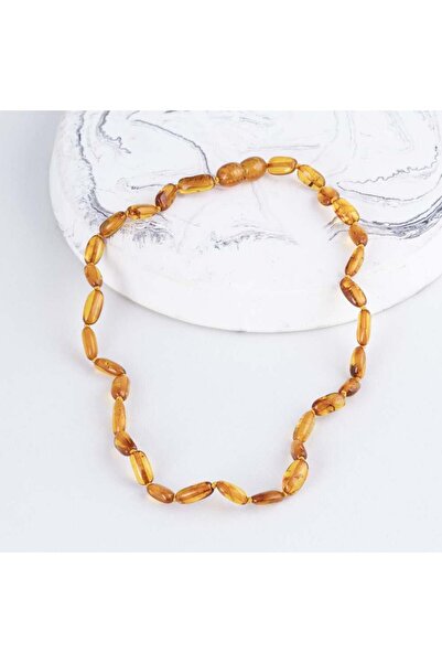 Gümüş Pazarım Brown Color Original Children's Amber Necklace