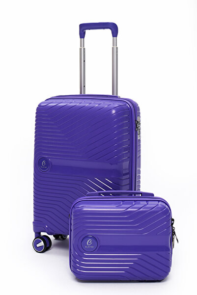 ELATAE Exclusive Pro Polipropilen Kırılmaz 2'li Valiz Seti Kabin Boy ve Makya...