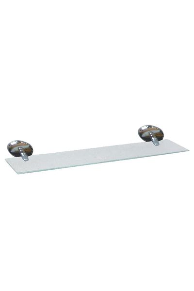 flores Transparent glass shelf with pattern, glue-on, shiny chrome, 400 mm