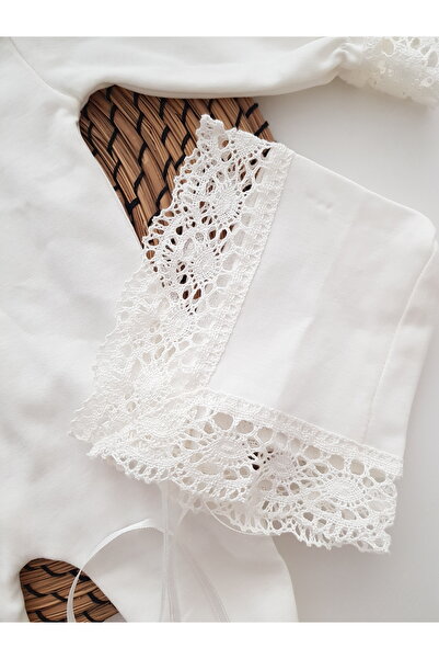 artıbebe Lacy Newborn Baby Romper with Headband, 100% Cotton