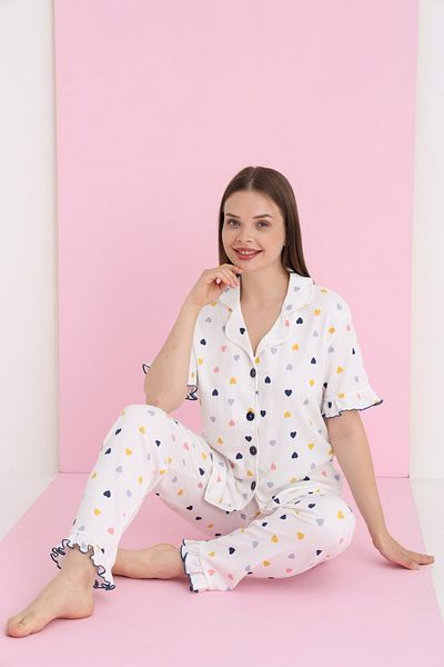ELİTOL BURLAP BUTTONED PYJAMA SET