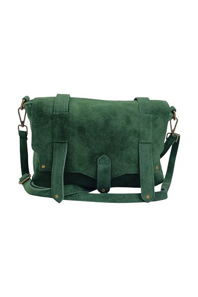 EVoStyle Geanta EVoStyle ME25, Piele Naturala Suede Italia, Culoare Verde, 29 x 19 x 10.50 cm