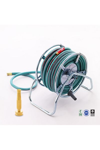 TOTAL Steel Reel with Garden Hose 30M 1/2"