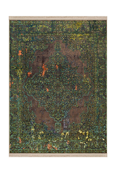 Rugs Modern Halı Memlük Koleksiyonu Yeşil Tonlar Geleneksel Motif Desen Dokum...