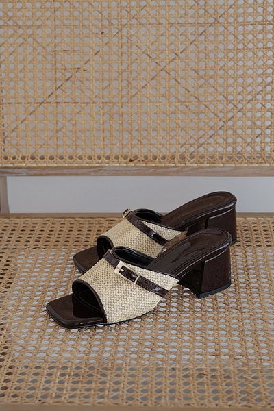 Meral Özgenç Single Strap Heeled Slippers