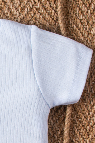 Mai Perla Short Sleeve Wooden Buttoned Organic Jumpsuit Baby Set