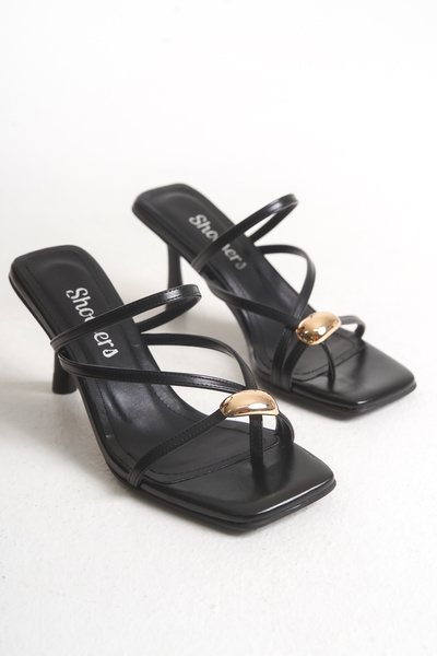 Redoxy Women's Special Design Thin Cross Strap Thin Heeled Evening Dress Slippers with Accessories