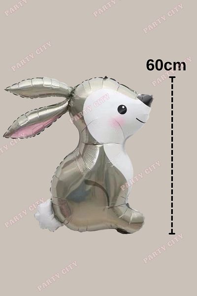 Party City Cute Rabbit and Star Themed Balloon Set – Fairytale Birthday Decorations with Sea Sand Color