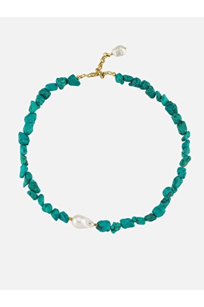 LİNYA JEWELLERY Ephyra Barok İncili Turkuaz Kolye