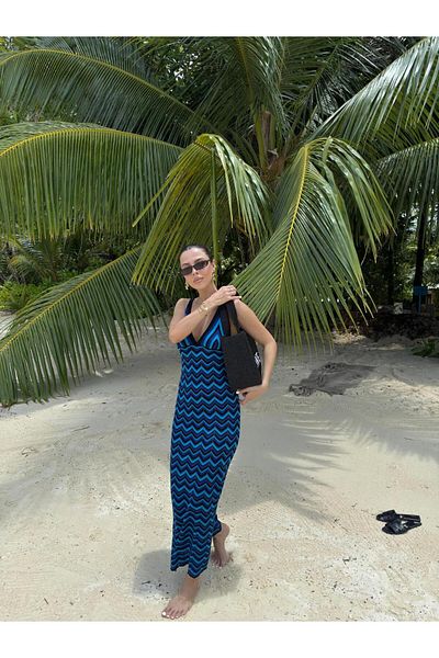 sinemkivanc co Wave Patterned Maxi Dress