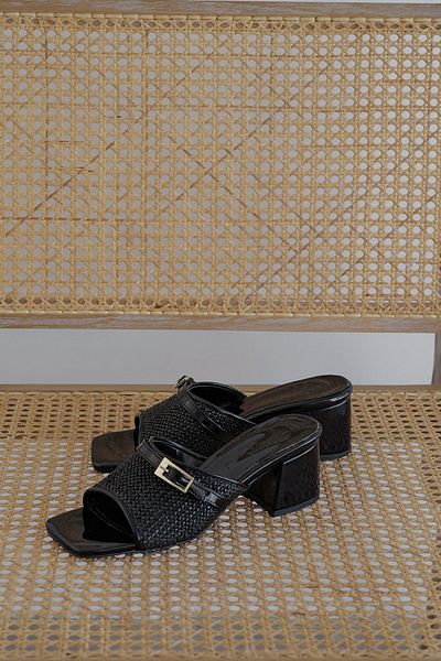 Meral Özgenç Single Strap Heeled Slippers