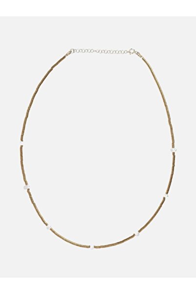 LİNYA JEWELLERY Maia Kum İncili Mini Hematit Taşlı Kolye