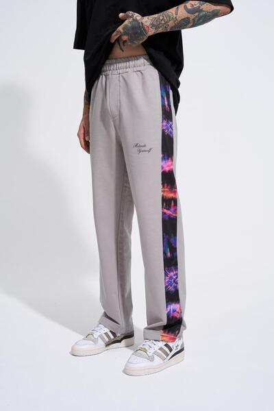 Machinist Ανδρικό Motıvate Yourself εμπριμέ από οργανικό βαμβάκι Oversize ανοιχτό γκρι φούτερ