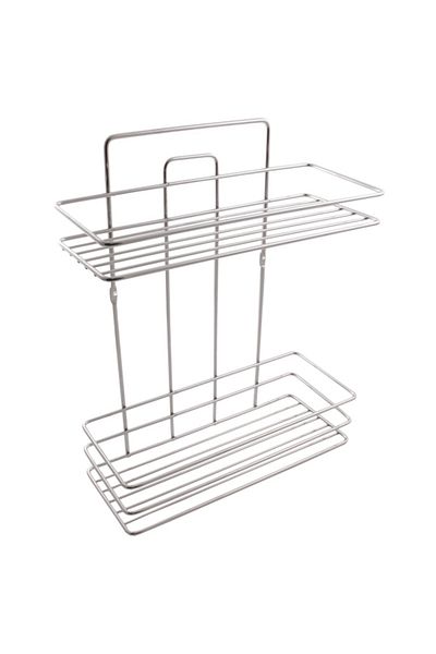 flores Metal bathroom shelf, two rectangular shelves, 27 x 11 cm, height 340 mm