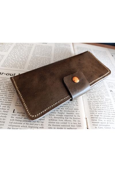 Mahfuz Fully Handmade Real Leather Wallet from Cutting to Sewing 12 Cards 2 Banknote Areas (19.4Cm*8.5Cm)