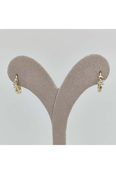 byBurak GOLD Taşlı Yıldız Halka Küpe – KP00870