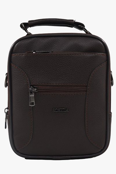SOSELA 45-3024 Large Size Men's Brown Handbag
