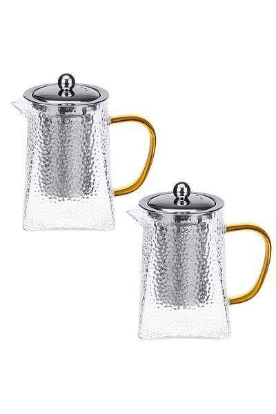 Quasar & Co. Set of 2 Quasar & Co.® teapots, for tea/coffee with infuser, 2x750 ml, borosilicate glass/stainless steel