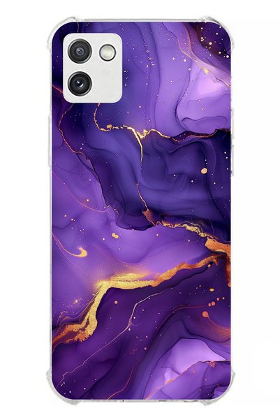 TechTree حافظة سيليكون شفافة متوافقة مع هاتف Galaxy A03 من حجر الجمشت والرخام...