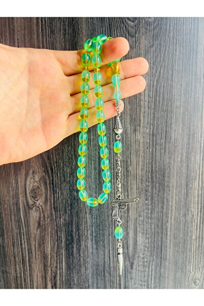 TTS TÜRK TESBİH SANATI Airplane Glass Rosary, Alpaca Tassel Detailed, Men's Collectible Rosary