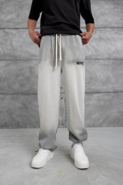 NOMARC Erkek Gri Unknow Studios Yazılı Eşofman Altı