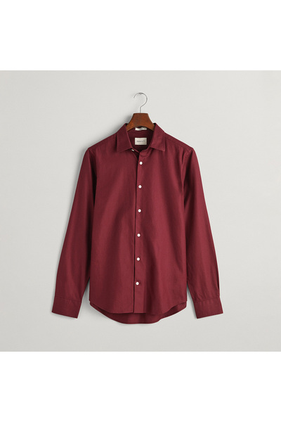 Gant Erkek Kırmızı Slim Fit Klasik Yaka Gömlek