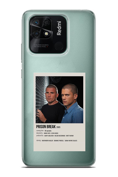 TechTree Redmi 10C - POCO C40 Uyumlu Prison Break Tasarımlı Şeffaf Silikon Kılıf