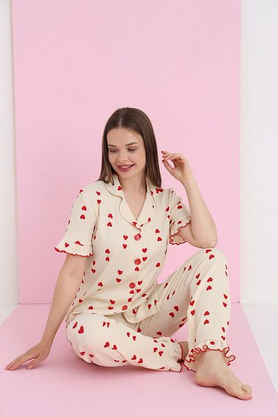 ELİTOL BURLAP BUTTONED PYJAMA SET
