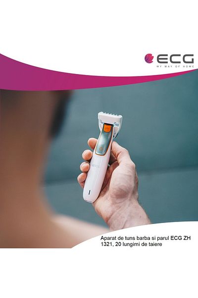 ECG Aparat de tuns barba si parul ZH 1321, 20 lungimi de taiere, baterie reincarcabila 1.2 V NiMh