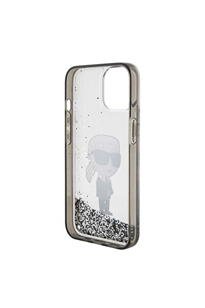 Karl Lagerfeld Case for iPhone 15, Hardcase Liquid Glitter, Karl Lagerfeld - Transparent