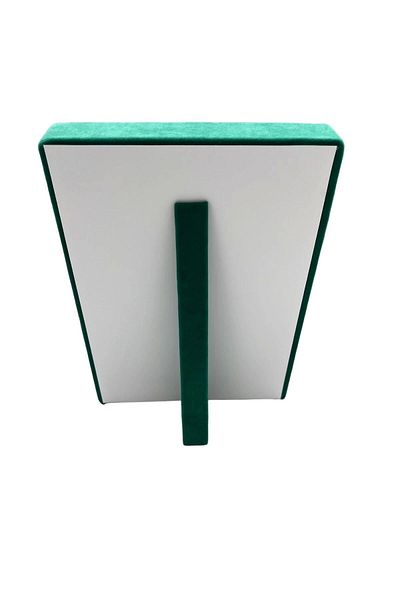 MeGass Dekor Small Size Suede Fabric Green Color 24/17,5 Cm Footed Immersed Ring Earring Plate