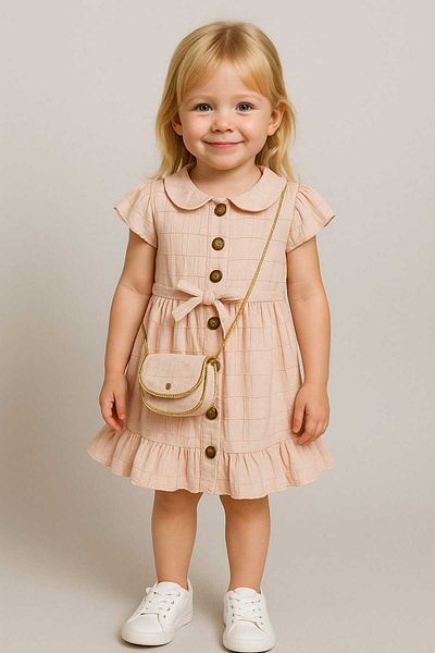 gigigiyim Button Detailed Bag Girl's Dress