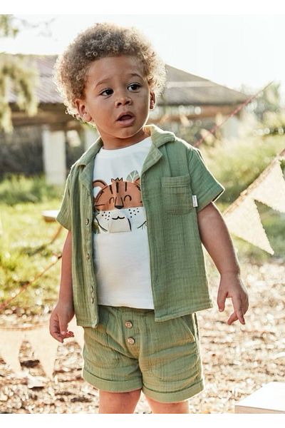 MAYORAL Baby Boy Short Sleeve Shirt Green
