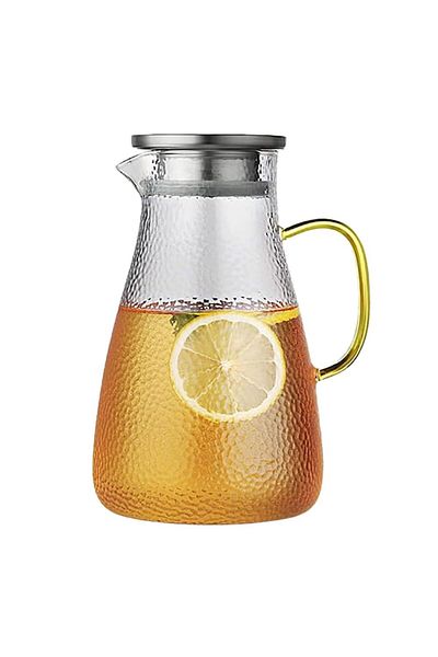 Quasar & Co. Teapot, Quasar & Co.®, with filter, lid, 1450 ml, borosilicate glass/stainless steel, transparent
