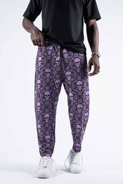 SUPERBLUE Ανδρικό παντελόνι μπαγκέτας με μοτίβο casual μωβ Jogger