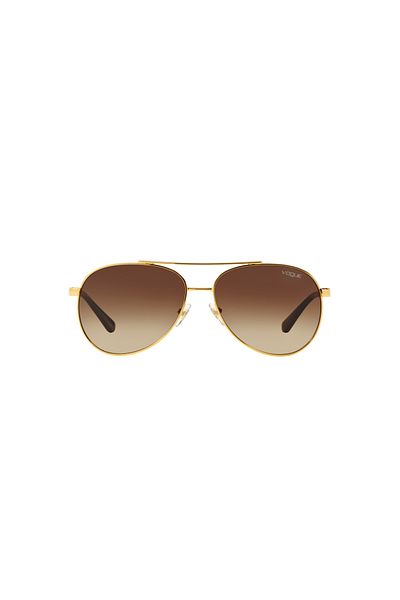 Vogue Unisex Gold-Brown Organic (Uv) Glass Steel Closed Frame Drop Sunglasses Vo3991-Si 280/13