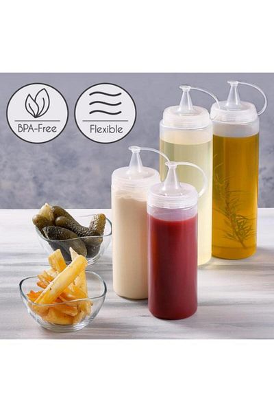 Cooking by Heinner Set of 2 plastic sauce pots with lid and stopper, Transparent, 500 ml