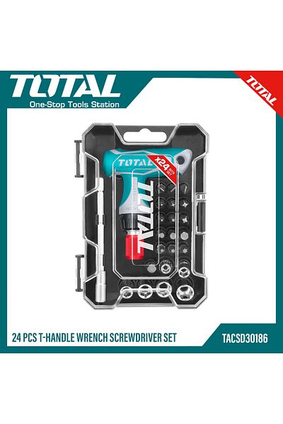 TOTAL T-Handle Wrench Screwdriver Set TACSD30186 - 24 Piece