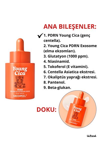 Medipeel Young Cica Pdrn Glutathione Serum 50 ml Brightening Serum Against Blemishes and Freckles with Pdrn