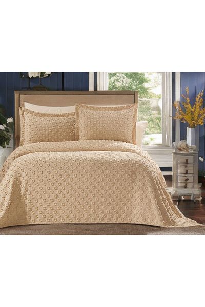 baladı home ev tekstil home collection Double Drop Pompom Bedspread - Set 3 Pieces, Boxed